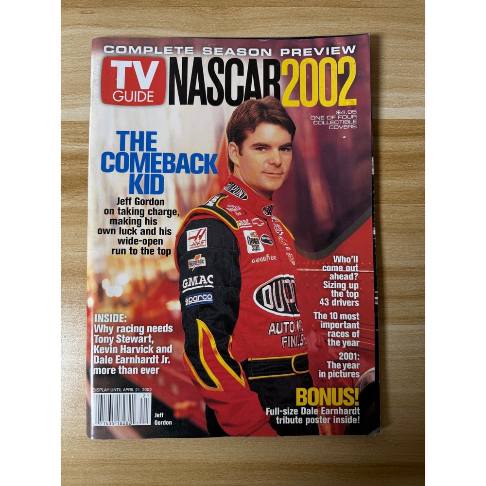 TV Guide NASCAR 2002 Complete Season Preview Jeff Gordon Comeback‎ Kid Magazine